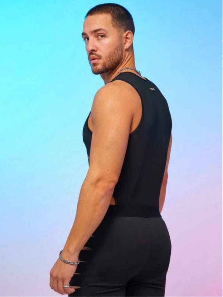 Men's English Letter Print Bodysuit